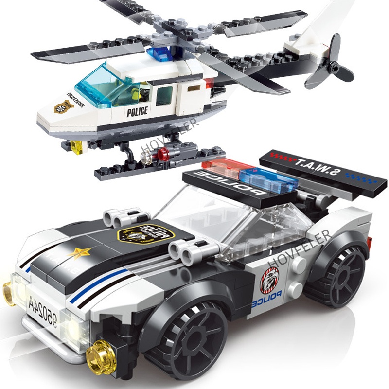 Hand Plane Block - Super Police City Plane Dual-Rotor Helicopter