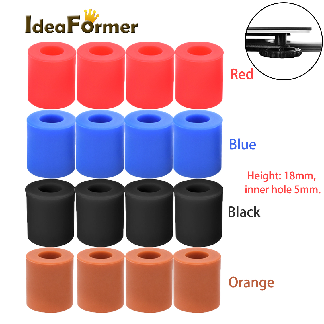 Creality Printer K1 - IdeaFormer 4Pcs High Temperature Silicone Solid