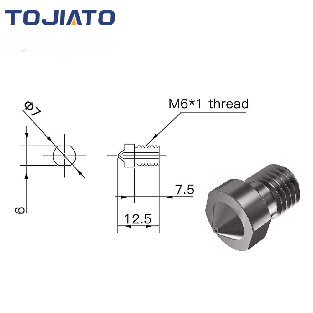 2pcs E3D V6 Hardened Steel Noz - огляд і ціна Creality Printer K1