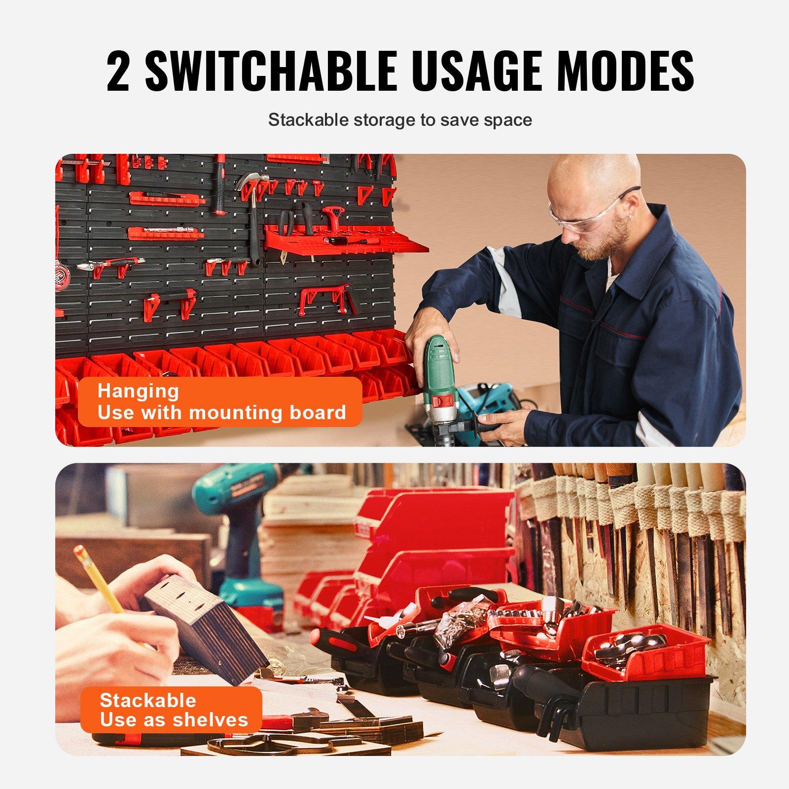 Wall Mounted 30-Bin Plastic Pa - огляд і ціна Workshop Tools Organizer