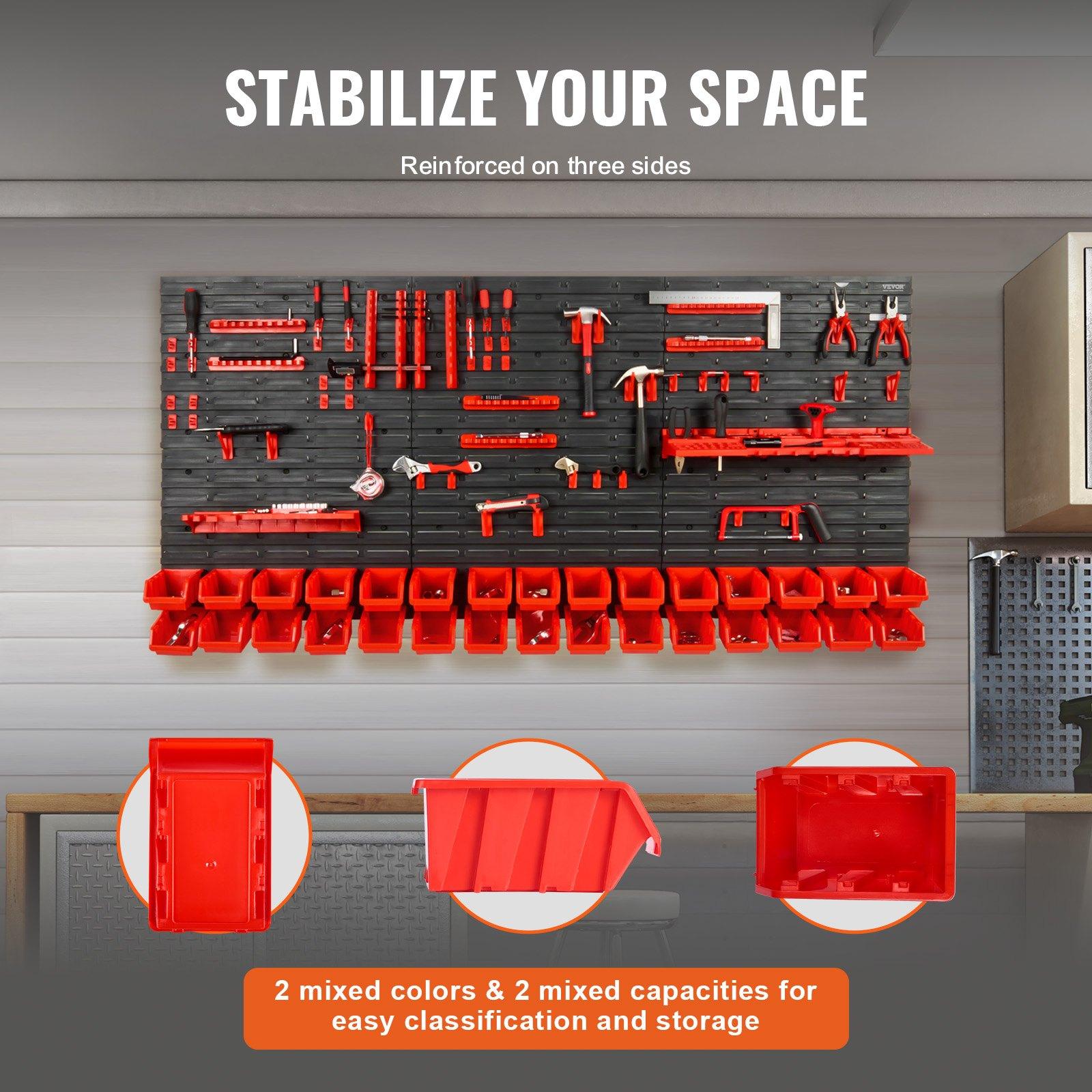 Wall Mounted 30-Bin Plastic Pa - огляд і ціна Workshop Tools Organizer